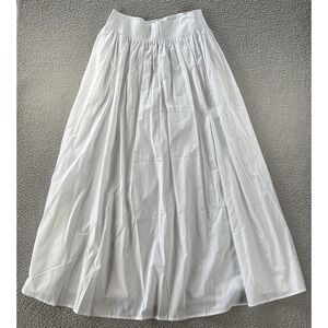 Uncle Studios The Maxi Skirt Womens Large 100% Cotton Pleated Pockets NEW